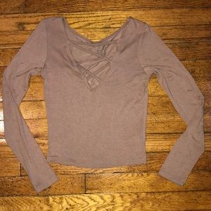 Mocha cross cross top